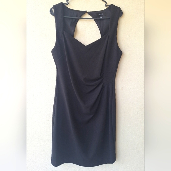 Guess 1981 Black Scuba Crepe Sweetheart Neck Sheath Womens Dress Size 14 - Picture 4 of 8